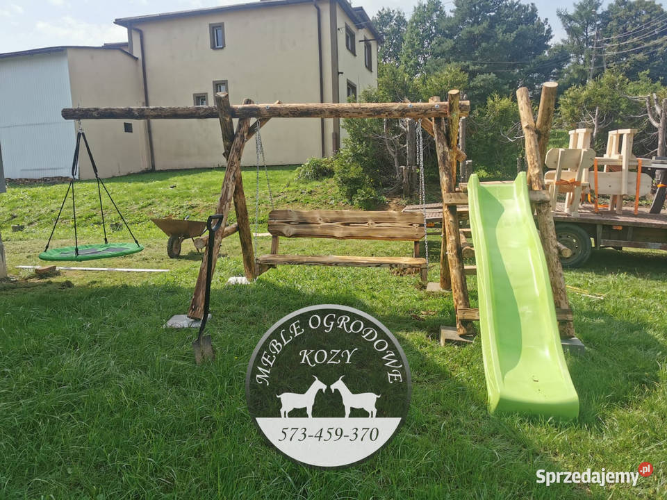 PROMOCJA Huśtawka drewniana z grubych bali plac Żory