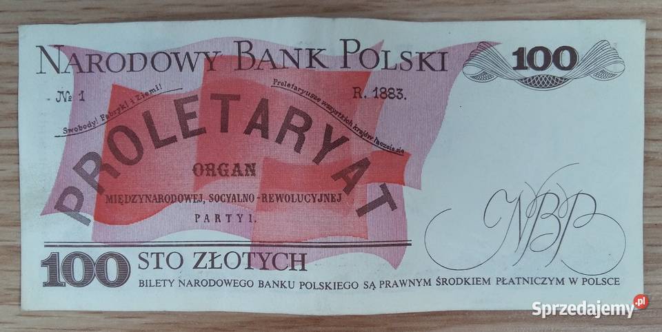 Banknot 100 z PRLu z Ludwikiem Waryńskim Gliwice sprzedam