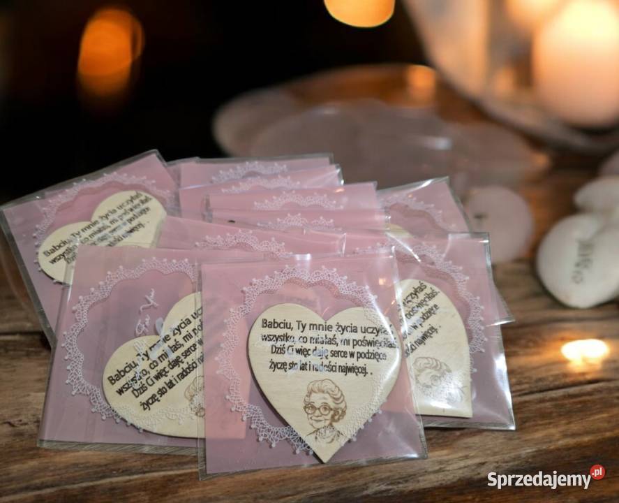 Serduszka magnesy Babci beżowy Giecz