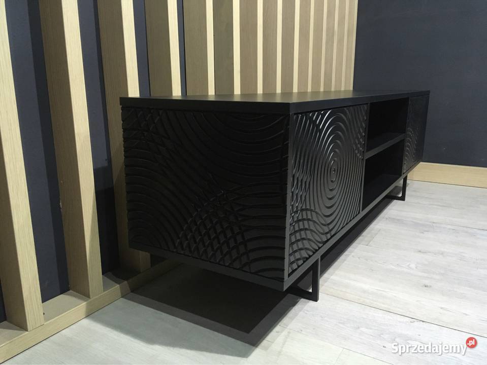 Szafka RTV sideboard 150 czarna fronty RINGS 150cm podkarpackie Jarosław