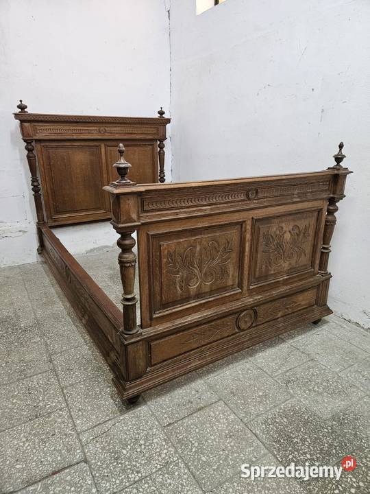 Stare dębowe łóżko eklektyczne Francja sprzedam