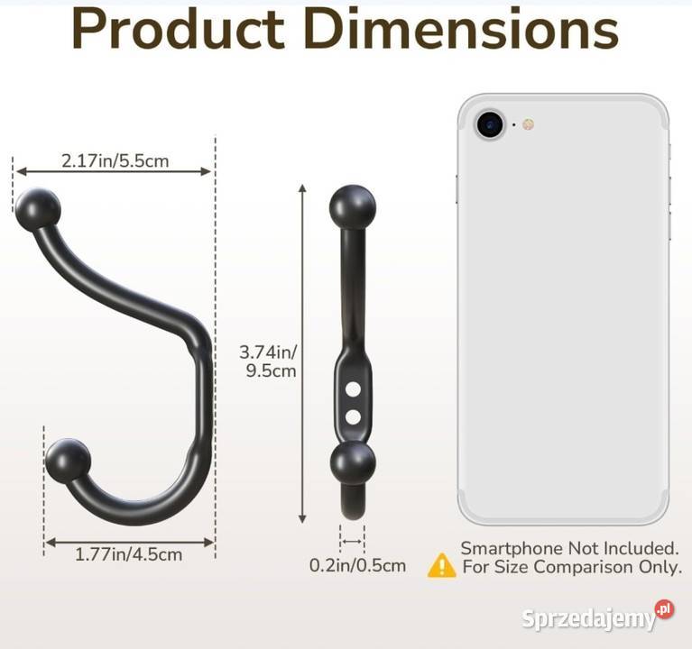 10x Wieszaki na ubrania ścienny klucze kurtki do Domaszczyn