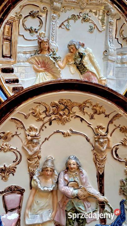 Zabytkowe misy dekoracyjne płaskorzeźby ok 1900