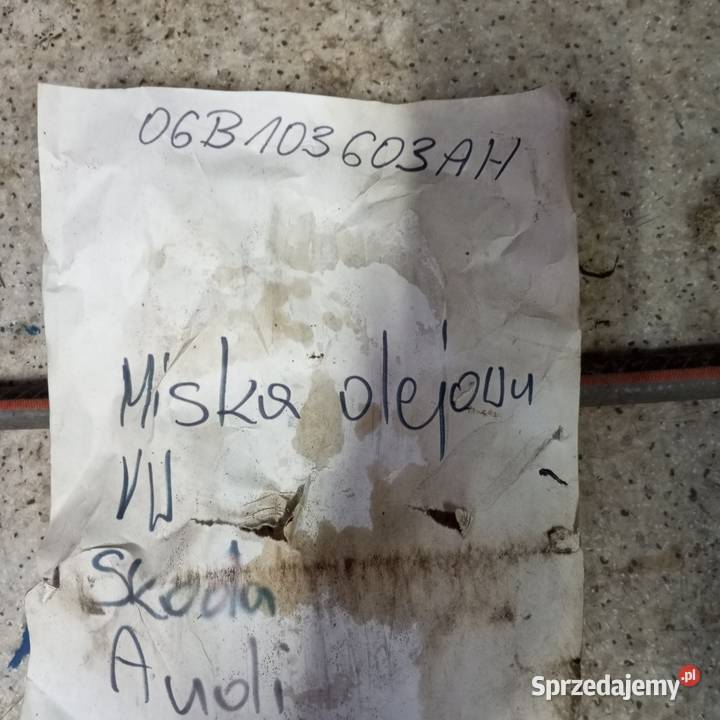 Miska Misa Olejowa AUDI A4 B606B103603AH wysyłka Części samochodowe