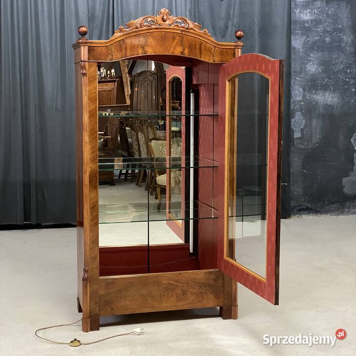 Witryna neorenesansowa fornir orzechowy ok 1900 Meble Budno