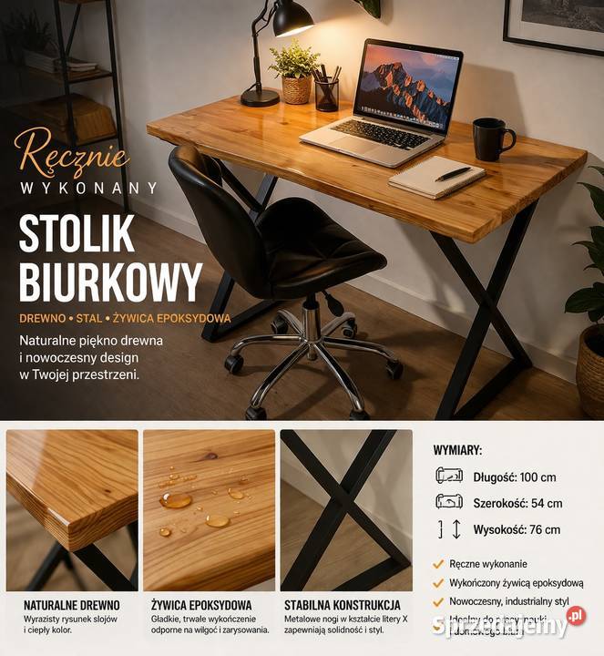 Stolik loft kawowy biurowy 76cm małopolskie Kraków sprzedam