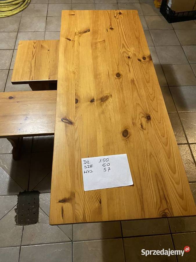 Ława lite drewno 2 stołki 150cm świętokrzyskie Ostrowiec Świętokrzyski