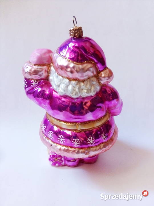duża szklana bombka Święty Mikołaj vintage śląskie Częstochowa