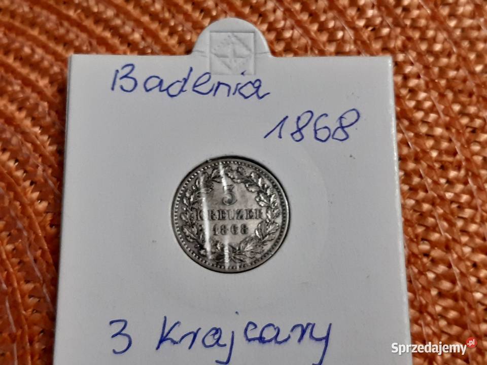 moneta srebrna Badenii z 1868r