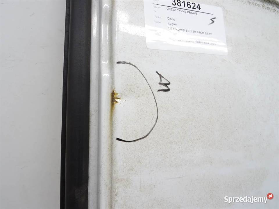DRZWI TYLNE PRAWE DACIA LOGAN Van minibus osobowe