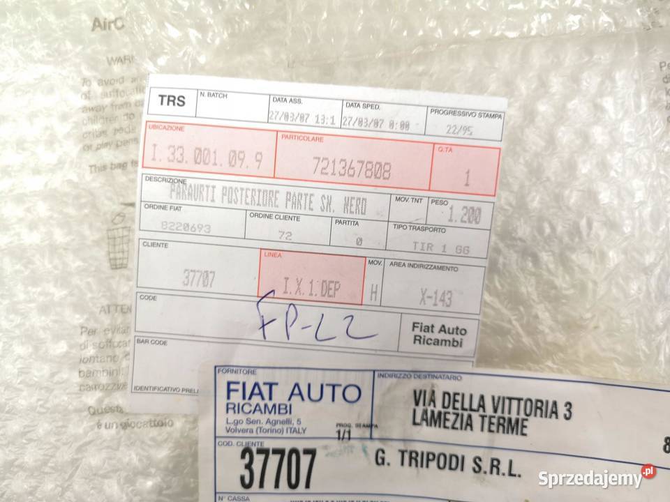 NAROŻNIK ZDERZAKA LEWY TYŁ FIAT MAREA 9902 ORI