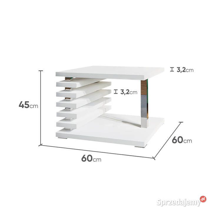 Stolik Kawowy Ława Połysk Biała Czrna Wysyłka 7 Wrocław sprzedam