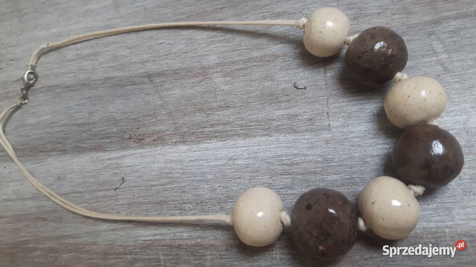 Naszyjnik ceramiczny ręcznie wykonany mazowieckie