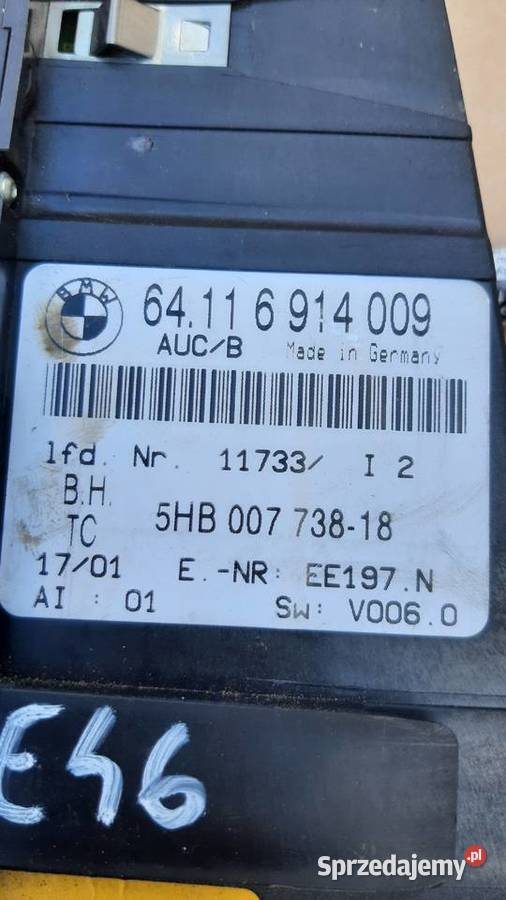 panel sterowania nawiewem bmw e46 64116914009 Dębno