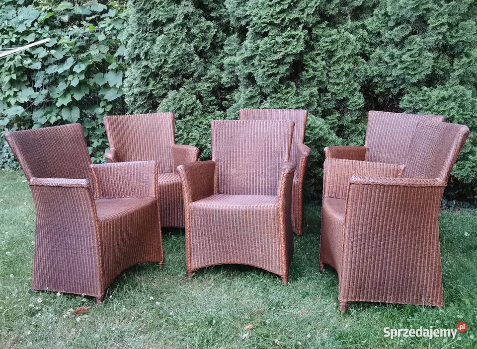 Krzesła do jadalni na taras Lloyd Loom RATTAN 6 47cm Meble Łask