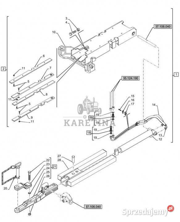 Holland T6090 T6070 Rama belki zaczep 47437754 Jastrzębniki