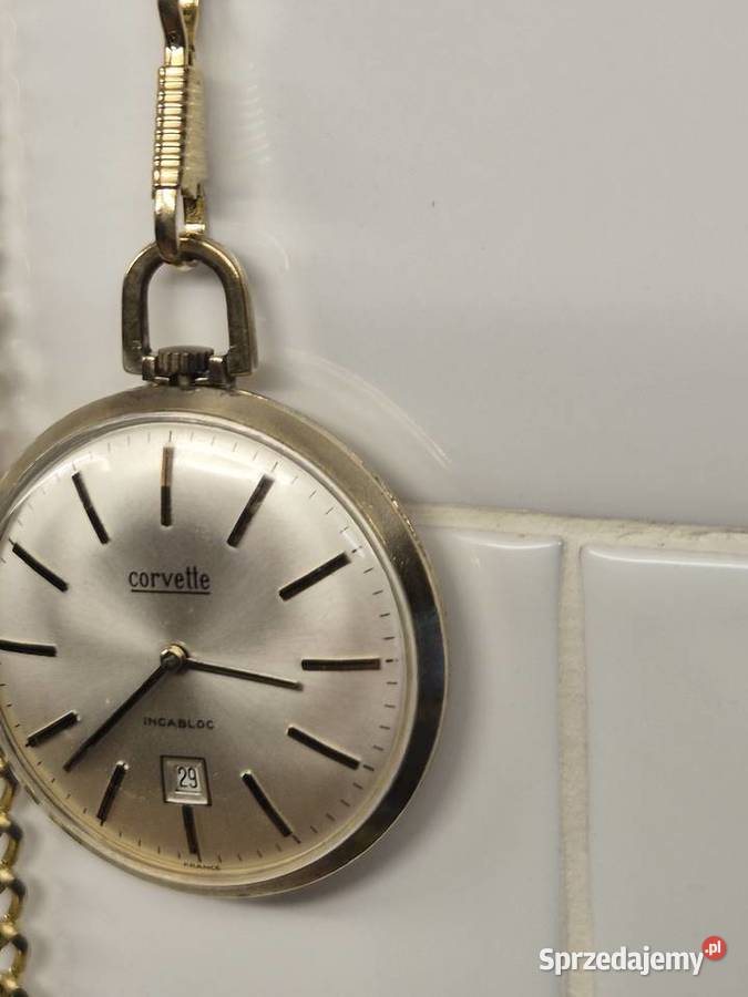 Pozłacany zegarek kieszonkowy Corvette vintge Chorzów