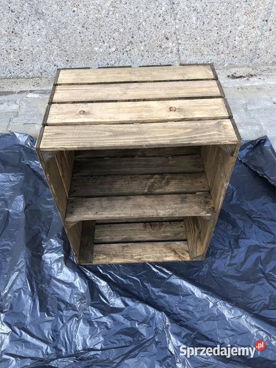 Drewniana skrzynka regał handmade rustykalny 40cm wielkopolskie
