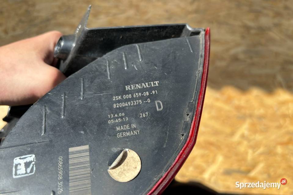 Lampa prawy tył 8200493375 Renault Scenic II wielkopolskie Międzychód