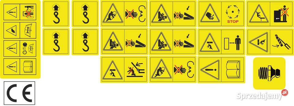Zestaw naklejek BHP na siewnik Biznes i Przemysł Kamionna sprzedam