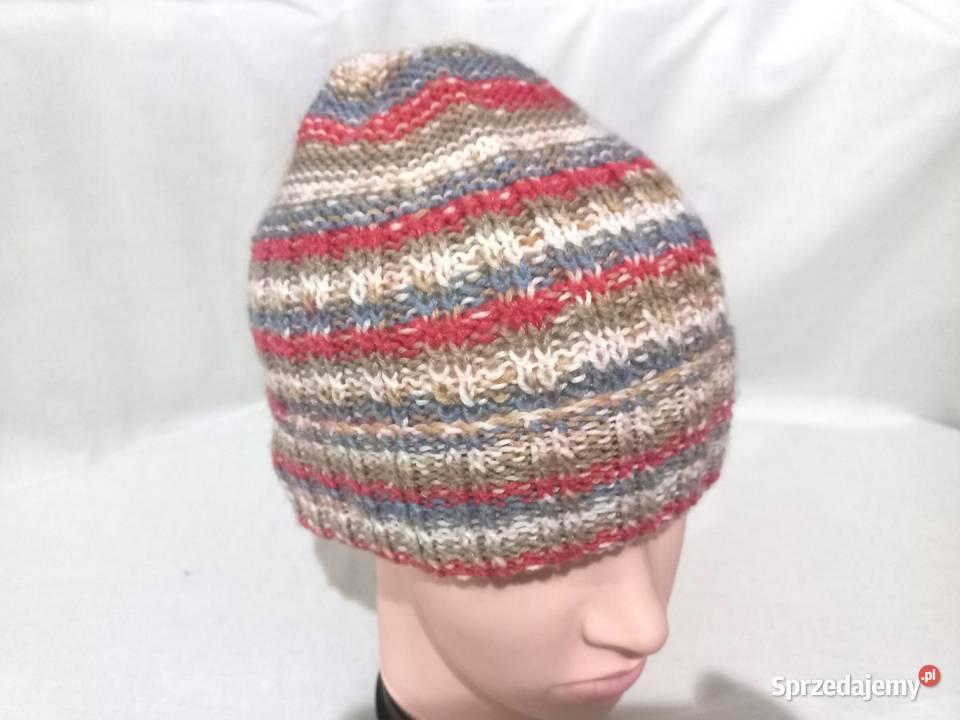 Czapka paski Czerwona r MXL Unisex NOWA Białystok