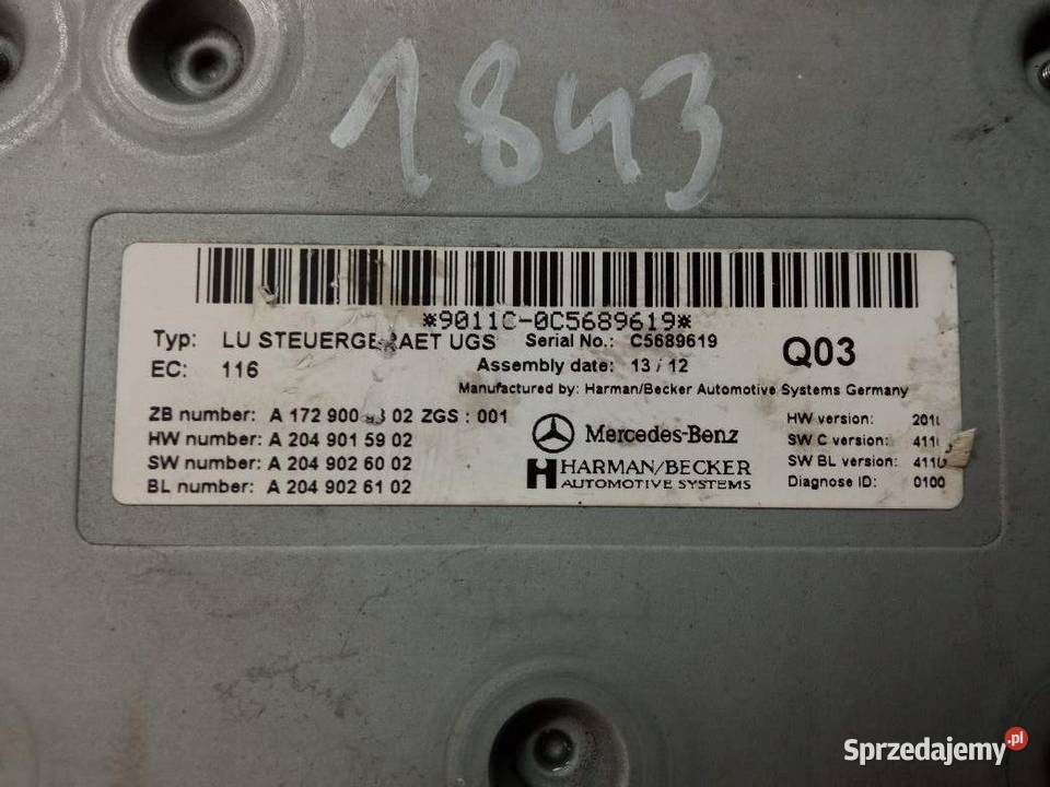 MODUŁ GSM A2049015902 MercedesBenz Eklasa 2009 Rok produkcji 2012