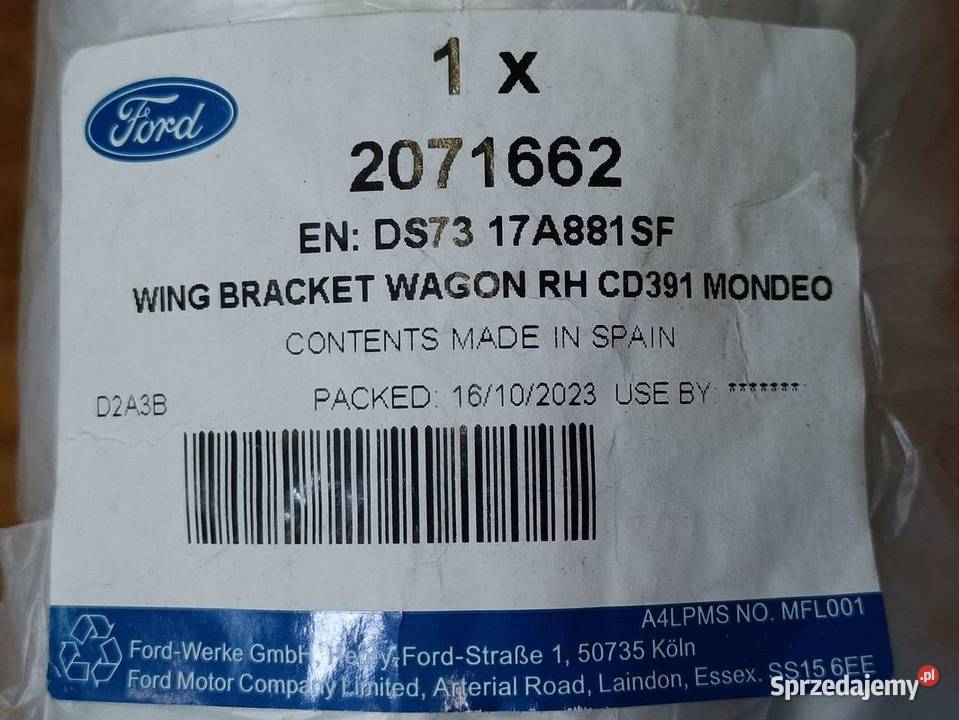 FORD MONDEO MK5 14 KOMBI ŚLIZG MOCOWANIE wielkopolskie Pleszew