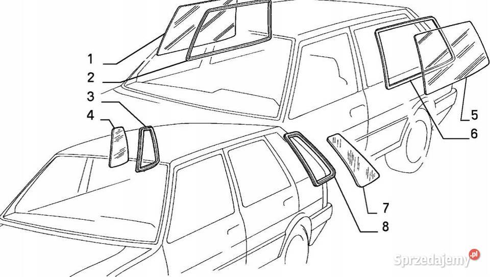 USZCZELKA SZYBY LEWY TYŁ FIAT MILLE 9497 ASO