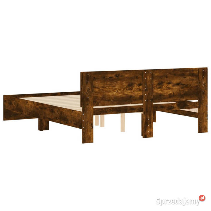Rama łóżka z wezgłowiem przydymiony dąb 150x200
