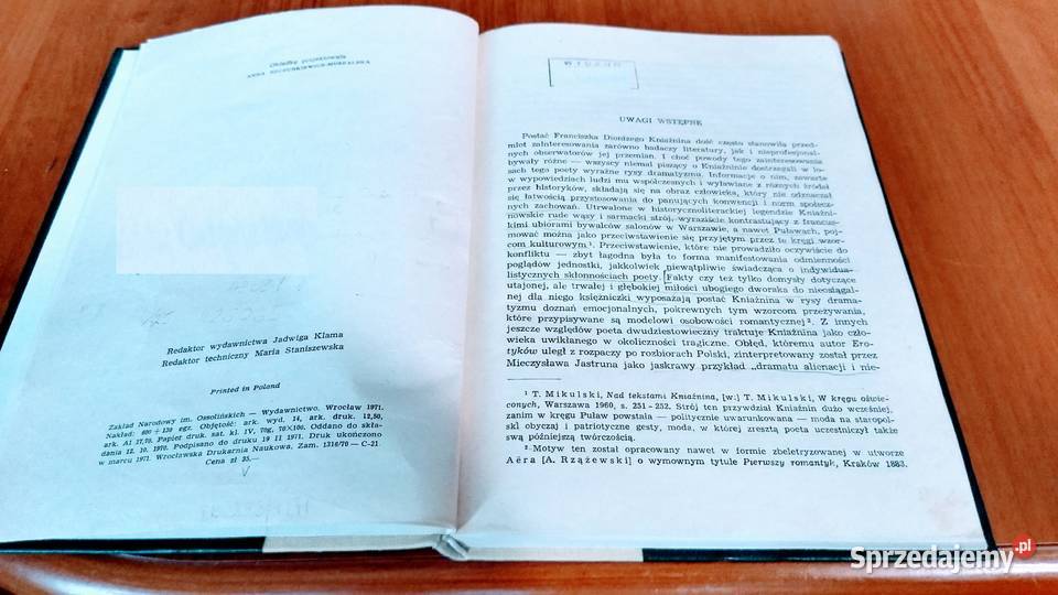 Kniaźnin jako poeta liryczny Teresa sprzedam