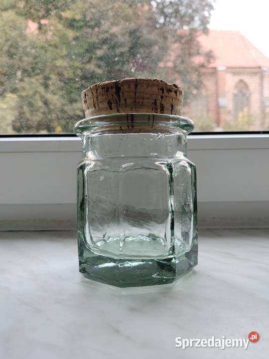 Gruby słoiczek z pokrywką korkową vintage zachodniopomorskie Choszczno sprzedam