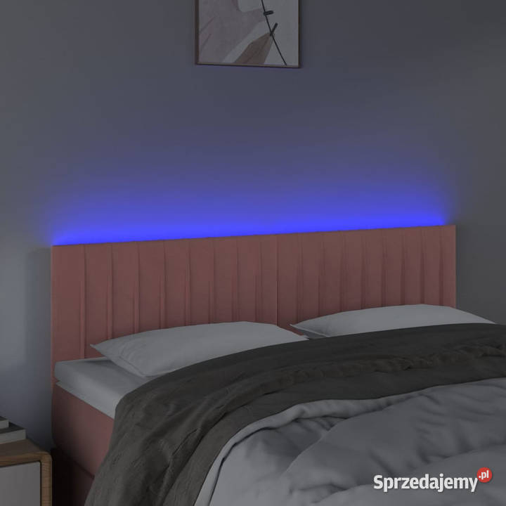Zagłówek do łóżka z LED różowy 144x5x7888 Warszawa sprzedam