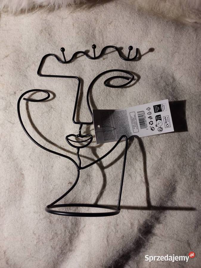 stojak na pierścionki biżuterię metal twarz Nowa Wrocław