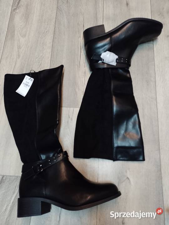 42 Czarne zdobione Kozaki oficerki biznesowe z Kraków