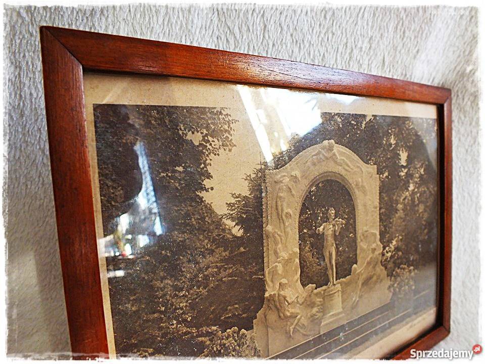 Stary Obraz J Strauss Pomnik 26cmx19