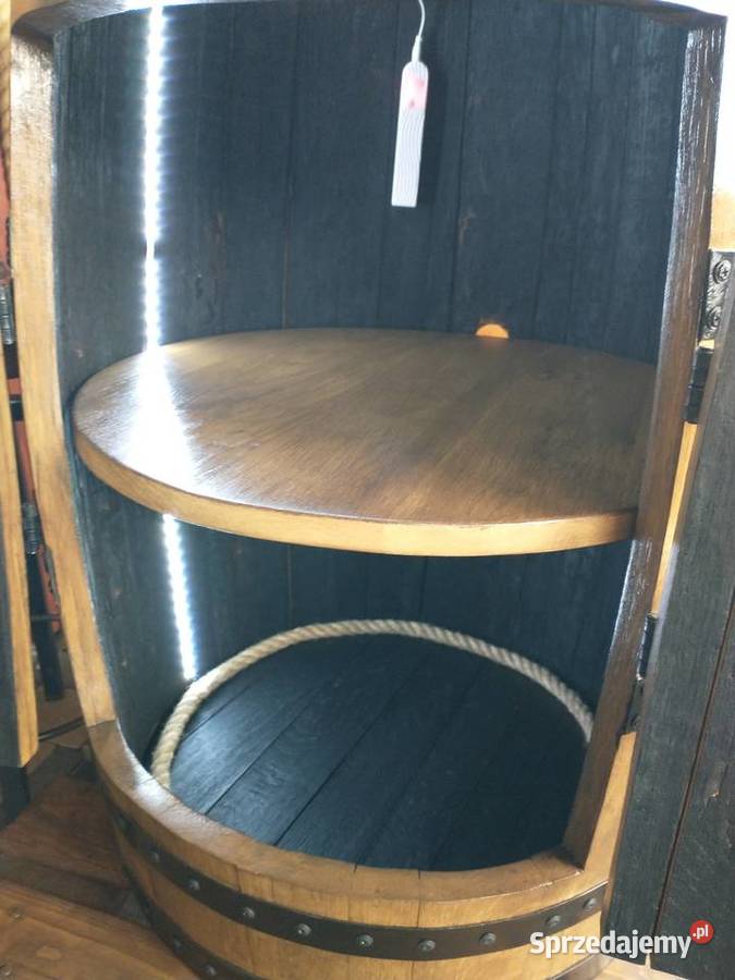 Podświetlany barek z beczki dębowej whisky