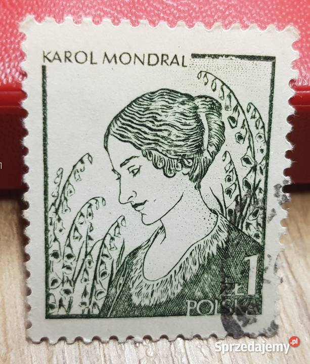 Znaczek Portret żony z naparstnicami Polska 1979 Golina