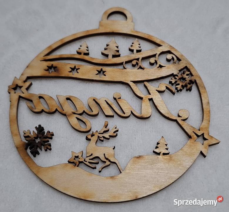 Bombka imienna sklejka drewniana ozdoba na Czeladź