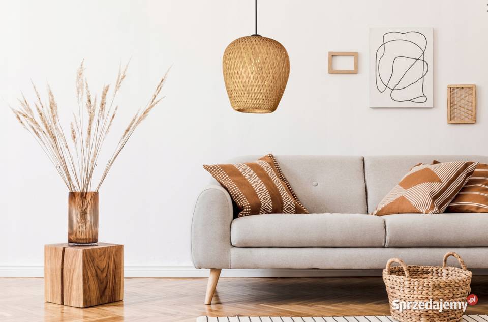 LAMPA WISZĄCA NATURALNA BOHO BAMBUSOWA naturalna Choroszcz