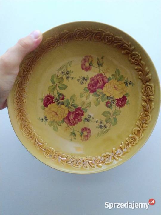 Talerz Tułowice prl retro vintage kolekcje brązowy Kraków