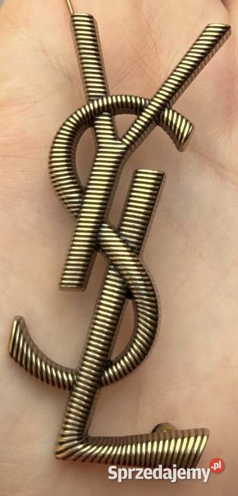 Broszka YSL stare złoto metaliczna Warszawa