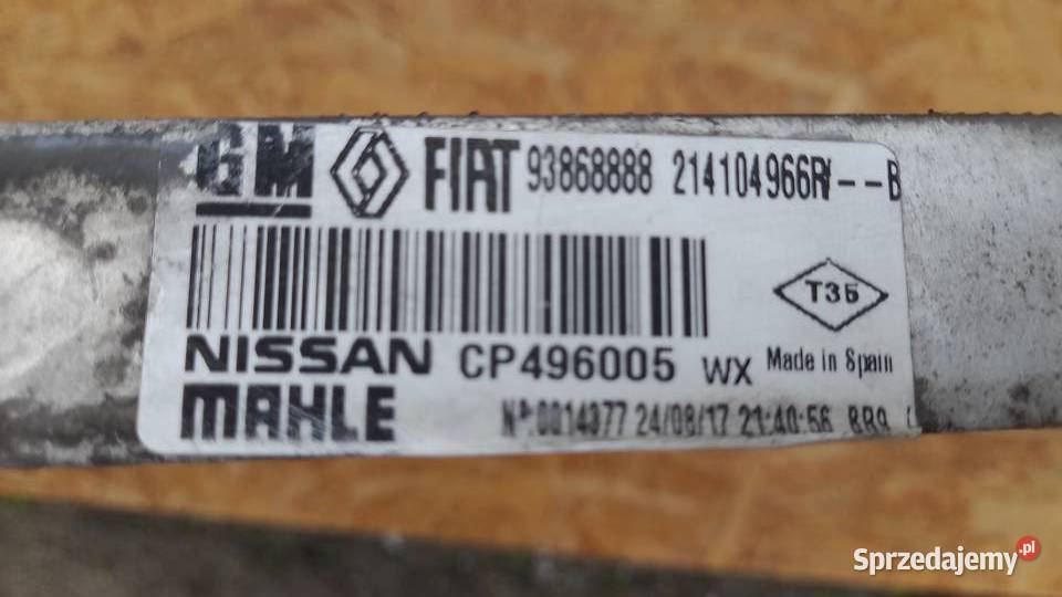 Renault Trafic 3 III Opel Vivaro 14 chłodnica zachodniopomorskie Goleniów sprzedam
