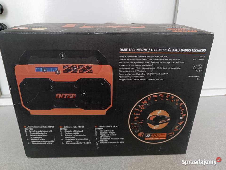 Radio warsztatowe akumulatorowe Niteo 20 V Kędzierzyn-Koźle