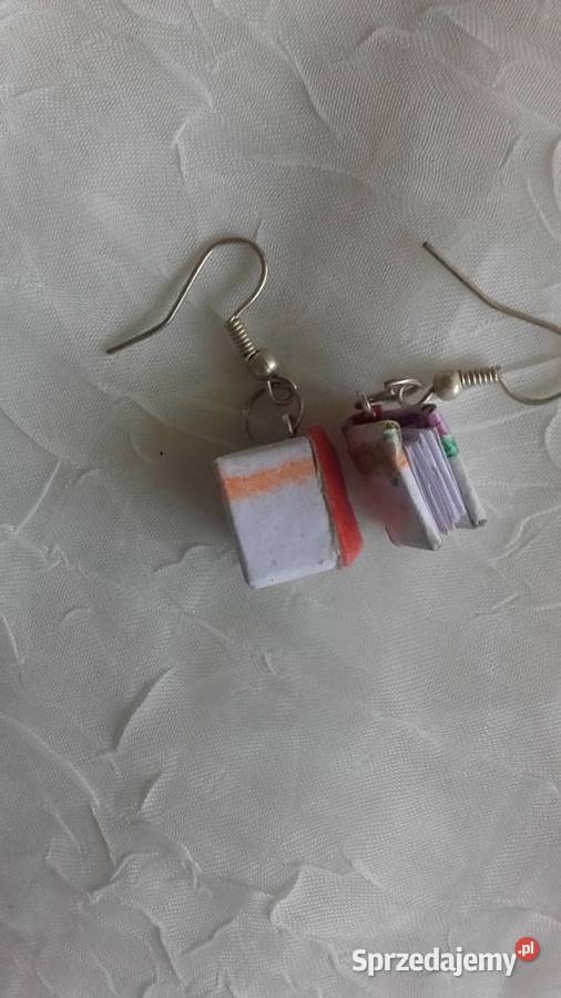 KOLCZYKI KSIĄŻECZKI ręcznie wykonane