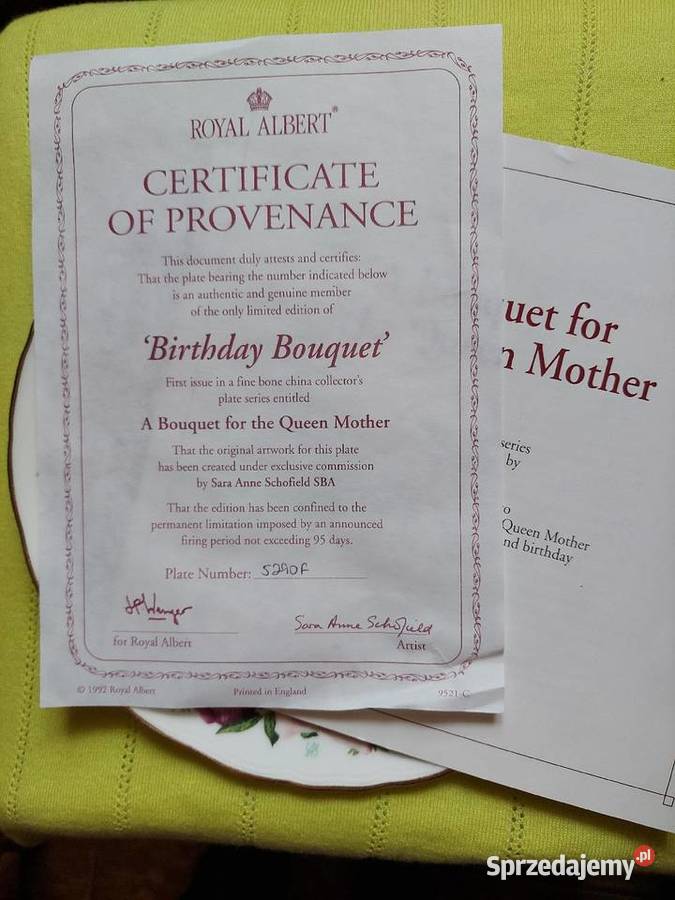 Kolekcjonerski talerz Royal Albert z Porcelana i szkło