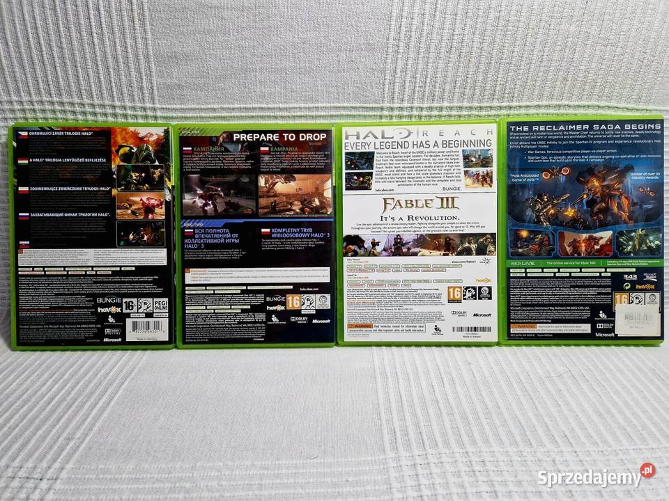 Zestaw gier XBOX 360 HALO 3 ODST Reach 4 FABLE 3 Xbox360 Książenice