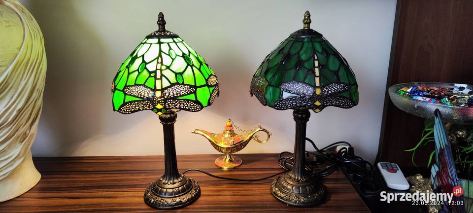 Lampki nocne witrażowe ważki
