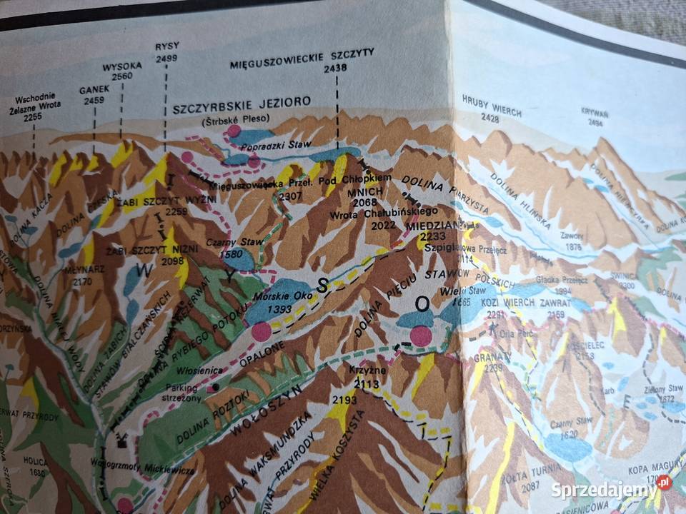 Tatry mapa panoramiczna plan Zakopanego małopolskie Kraków