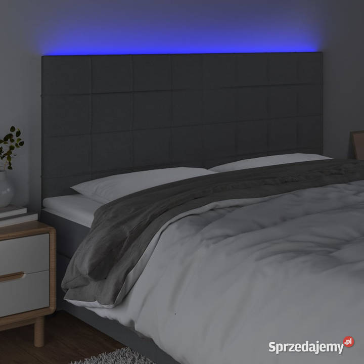 Zagłówek do łóżka z LED ciemnoszary 180x5x118128 Ramy i stelaże Warszawa