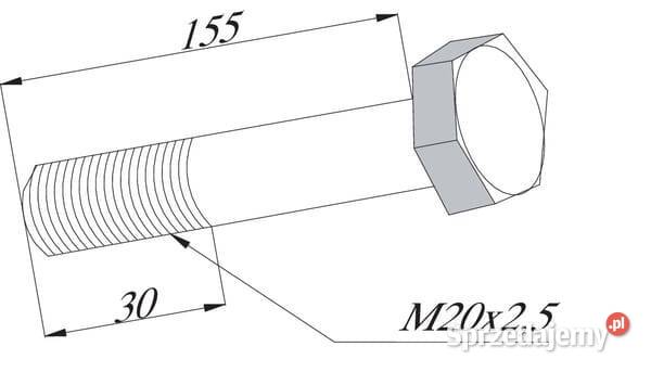 Śruba M20x155 mm kl109 Herder 00810462 Kamionna